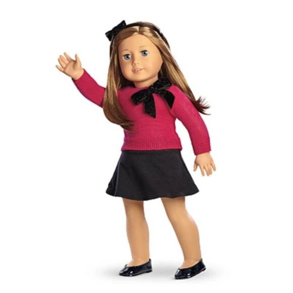 American Girl Other - American Girl Doll Sparkle Bow Sweater Headband Outfit Set 2014 Pink